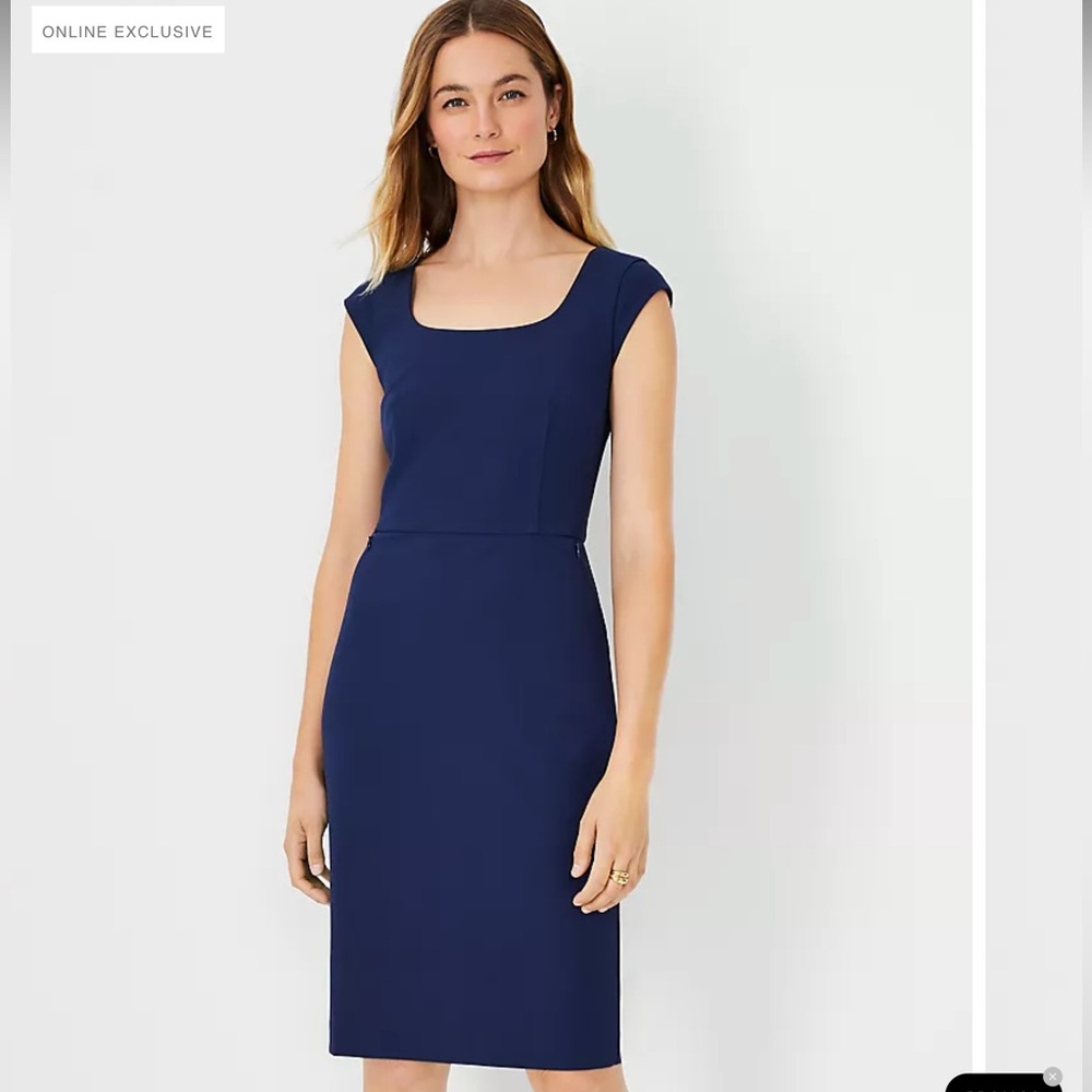 Ann Taylor Classic Navy Midi Dress